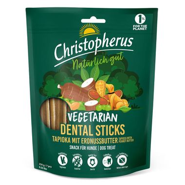 Christopherus Vegetarian - Dental Sticks Tapioca with Peanut Butter 250 g