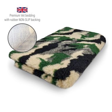 DRYBED Premium Vet Bed Army camouflage dark green 100 x 75 cm