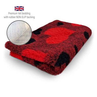 DRYBED Premium Vet Bed Big Heart red 100 x 75 cm