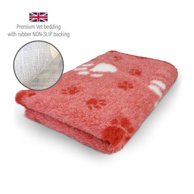 DRYBED Premium Vet Bed Big Paw red 100 x 75 cm