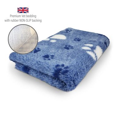 DRYBED Premium Vet Bed Big Paw blue 100 x 75 cm