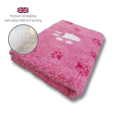 DRYBED Premium Vet Bed Big Paw pink 100 x 75 cm