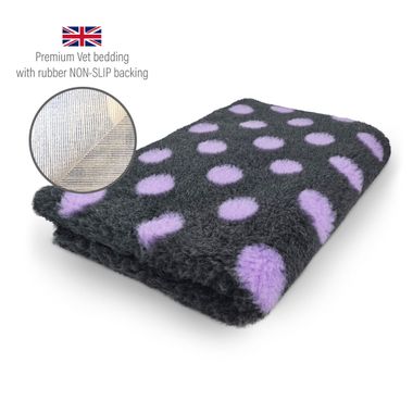 DRYBED Premium Vet Bed Dots black + lilac 100 x 75 cm