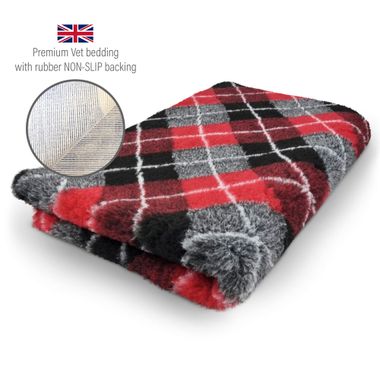 DRYBED Premium Vet Bed Diamond red, grey & black 100 x 75 cm