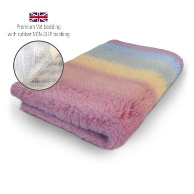 DRYBED Premium Vet Bed Rainbow pink 100 x 75 cm