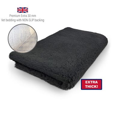 DRYBED Premium Vet Bed Extra 30 mm black 100 x 75 cm