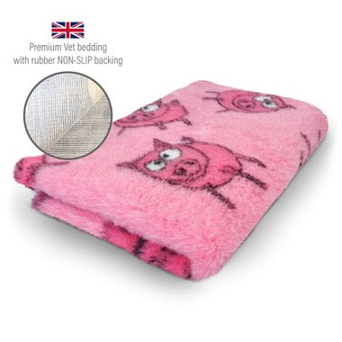 DRYBED Premium Vet Bed Farm Animals Pinky Piglet pink 150 x 100 cm