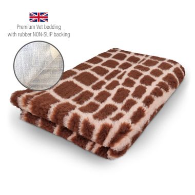 DRYBED Premium Vet Bed Crocodile brown + pink 150 x 100 cm