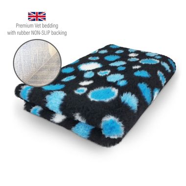 DRYBED Premium Vet Bed Circles black + turquoise + white 150 x 100 cm