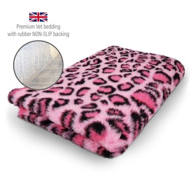 DRYBED Premium Vet Bed Leopard pink 100 x 75 cm