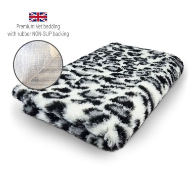 DRYBED Premium Vet Bed Leopard grey 150 x 100 cm