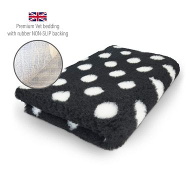 DRYBED Premium Vet Bed Small Dots black + white 100 x 75 cm