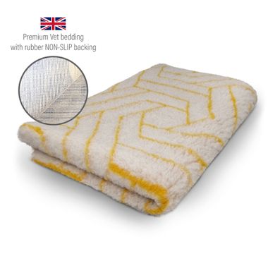 DRYBED Premium Vet Bed Modern cream gold 100 x 75 cm