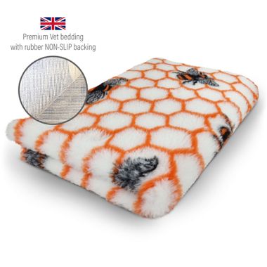 DRYBED Premium Vet Bed Bees cream 100 x 75 cm