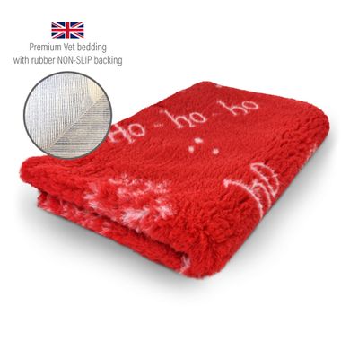 DRYBED Premium Vet Bed XMAS Ho-Ho-Ho red 100 x 75 cm