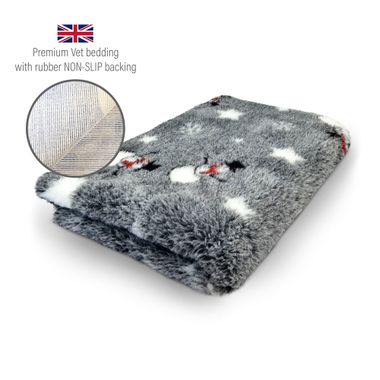 DRYBED Premium Vet Bed XMAS Snowman grey 100 x 75 cm