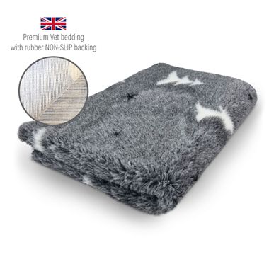 DRYBED Premium Vet Bed XMAS Starry Pine grey 100 x 75 cm