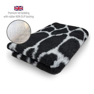 DRYBED Premium Vet Bed Giraffe black + grey 100 x 75 cm