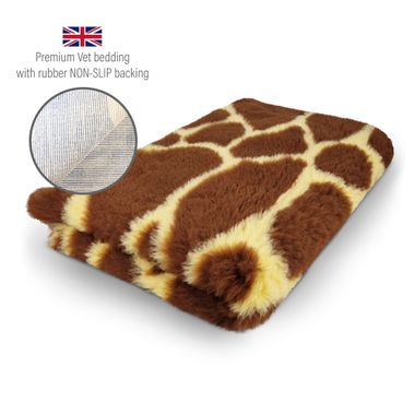 DRYBED Premium Vet Bed Giraffe brown + yellow 100 x 75 cm