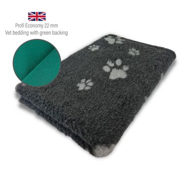 DRYBED Profi Vet Bed Economy 22 mm anthracite + grey paws 100 x 75 cm