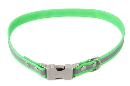 Firedog BioThane collar Clip Reflect 19 mm 36 cm light green